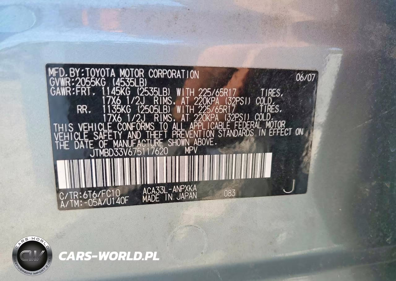 2007 Toyota Rav4 Base VIN:JTMBD33V675117620 - 13