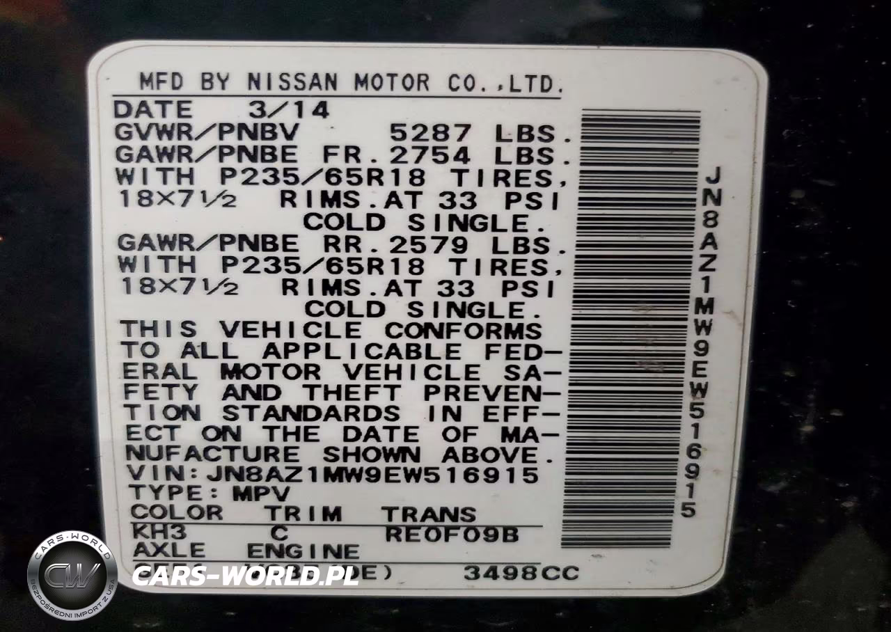 2014 Nissan Murano Sv VIN:JN8AZ1MW9EW516915 - 13