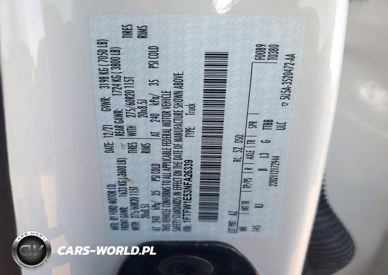 2022 Ford F150 Supercrew VIN:1FTFW1E53NFA26339 - 12