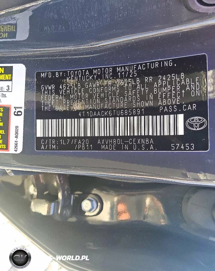 2026 Toyota Camry Le VIN:4T1DAACK6TU685891 - 12
