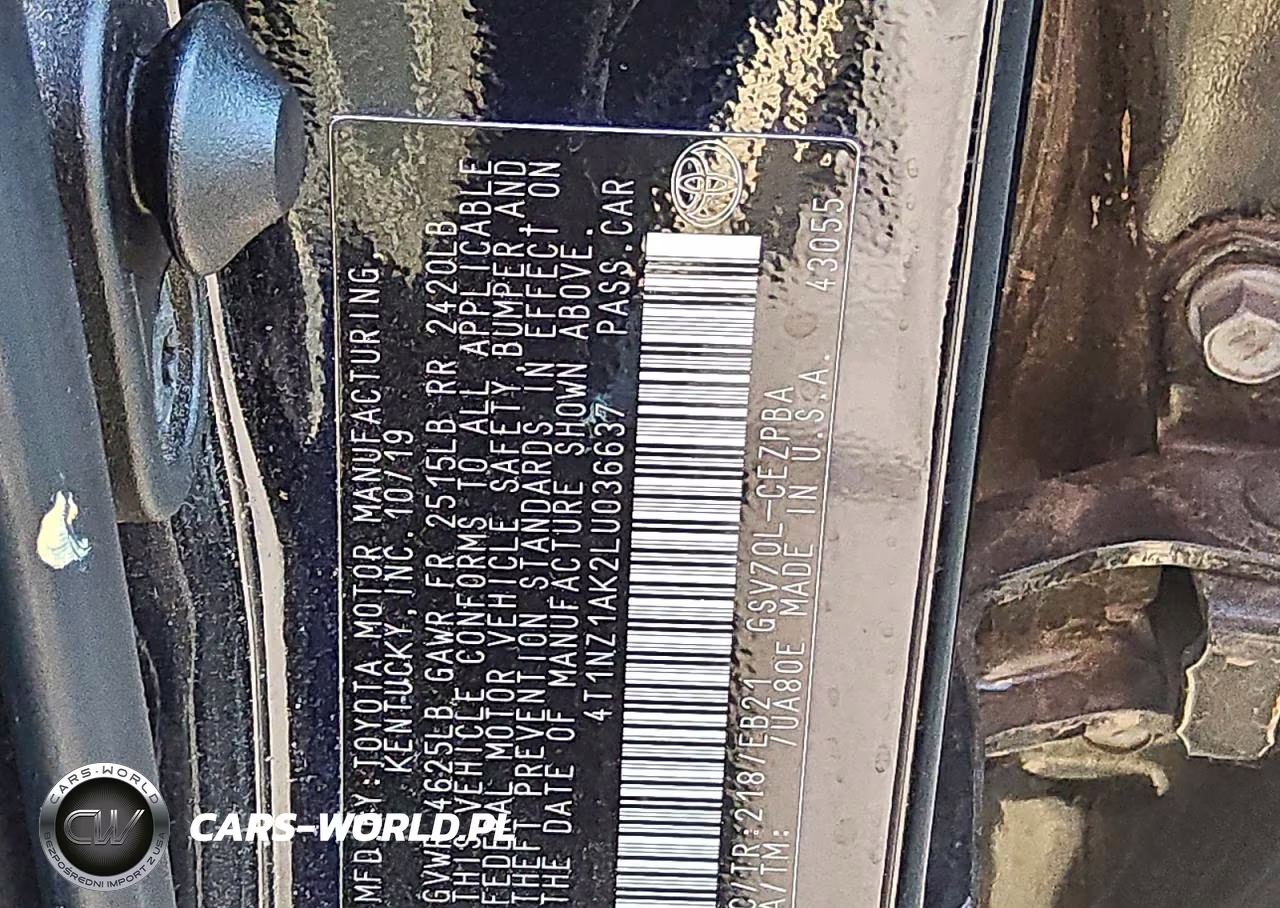2020 Toyota Camry Trd VIN:4T1NZ1AK2LU036637 - 12