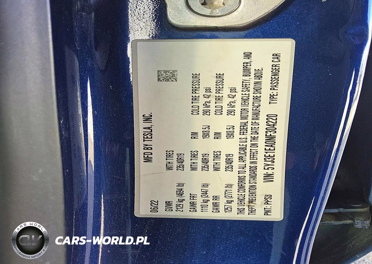 2022 Tesla Model 3 VIN:5YJ3E1EA0NF304220 - 13