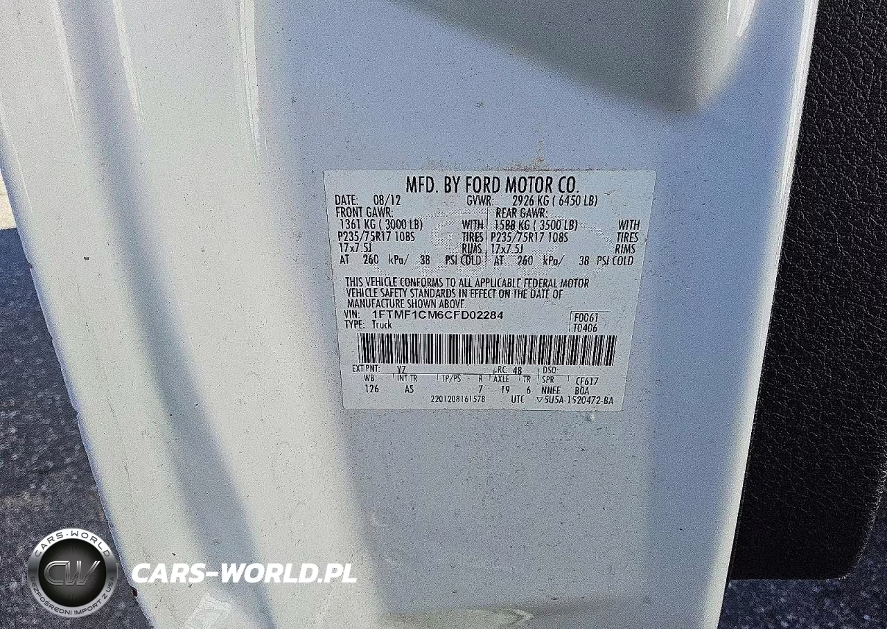 2012 Ford F150 VIN:1FTMF1CM6CFD02284 - 12
