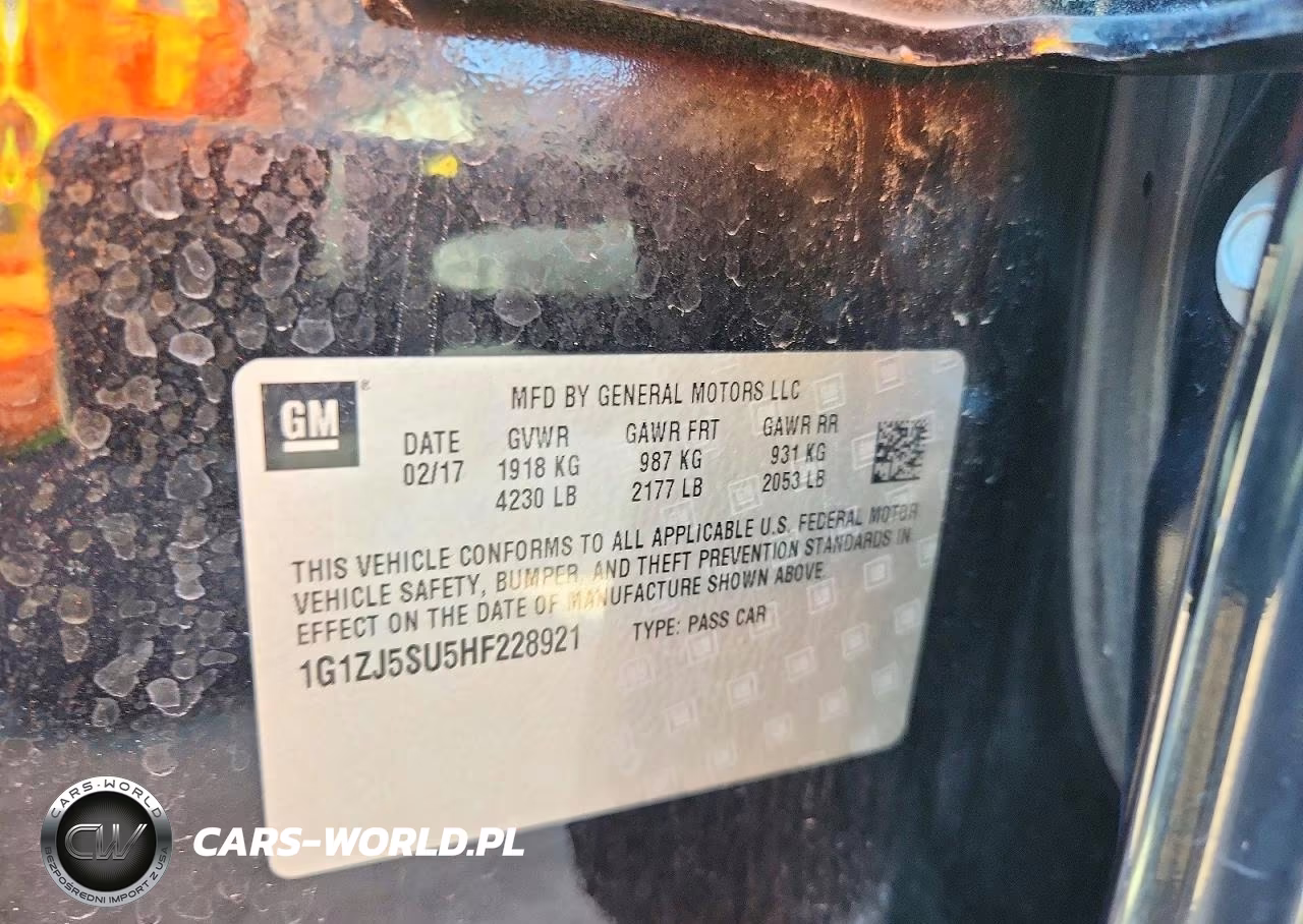 2017 Chevrolet Malibu Hybrid VIN:1G1ZJ5SU5HF228921 - 12