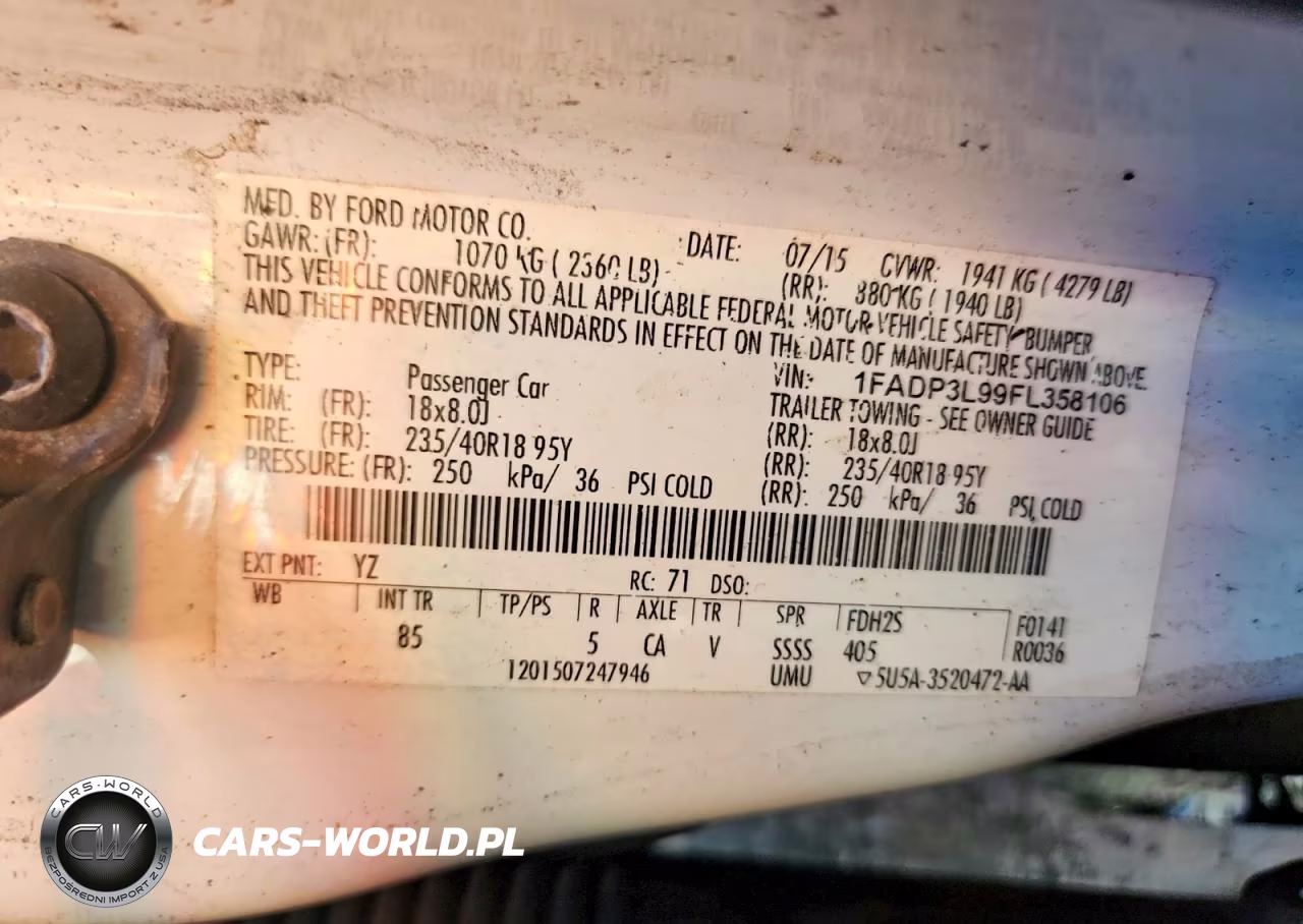 2015 Ford Focus St VIN:1FADP3L99FL358106 - 12