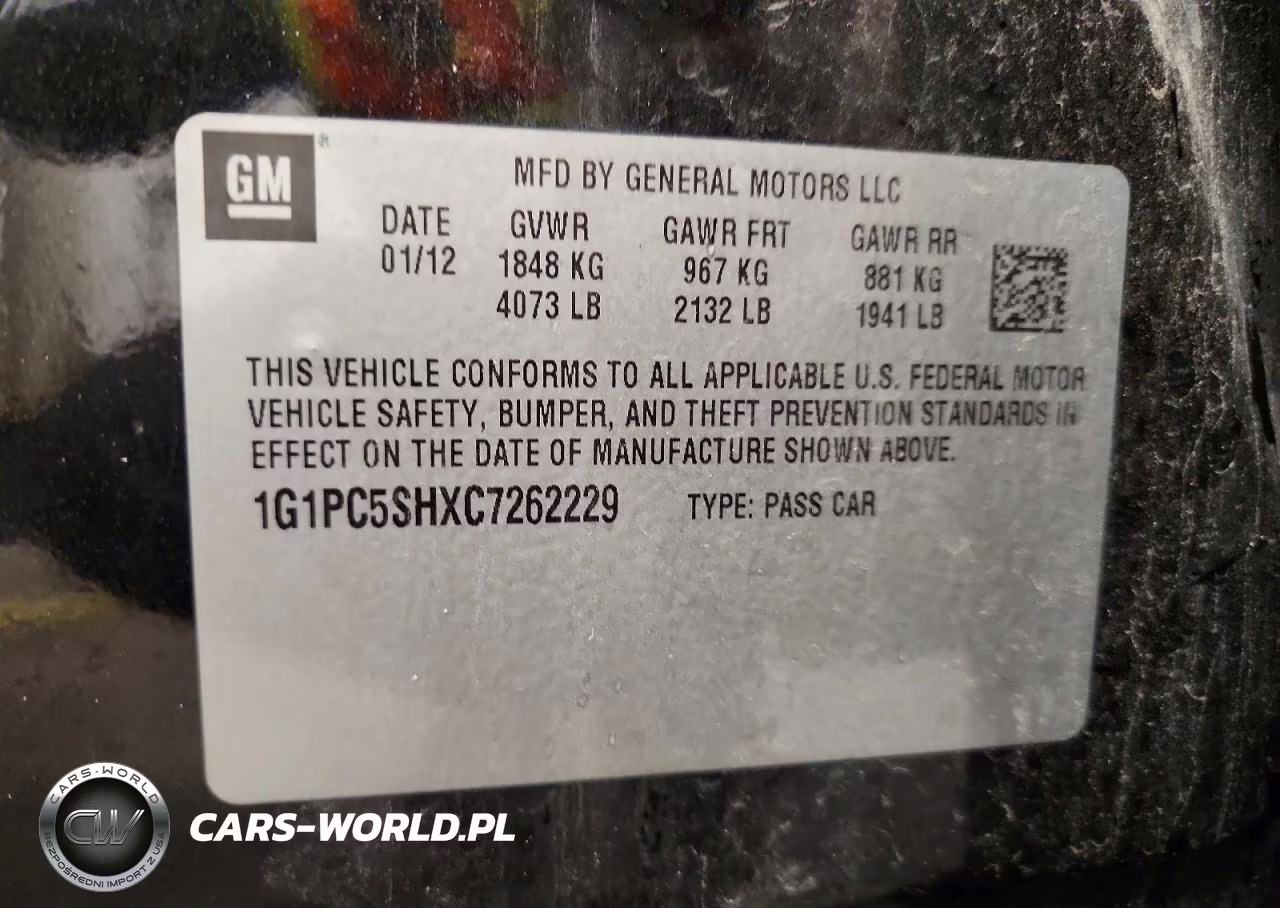 2012 Chevrolet Cruze Ls VIN:1G1PC5SHXC7262229 - 12