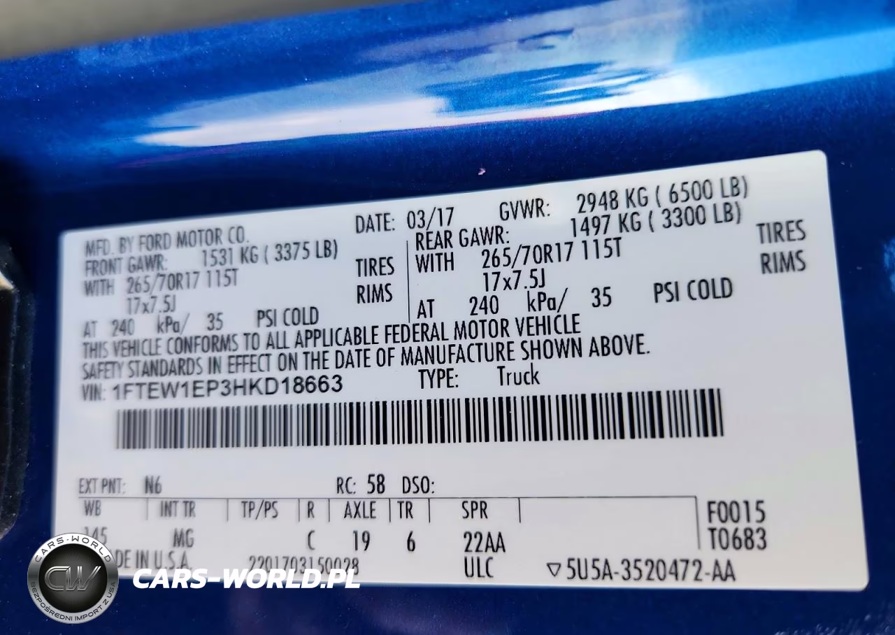 2017 Ford F150 Supercrew VIN:1FTEW1EP3HKD18663 - 12