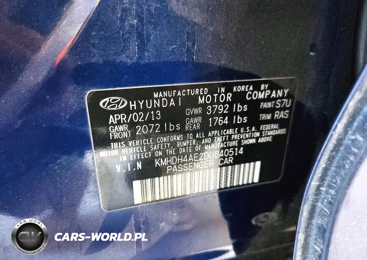 2013 Hyundai Elantra Gls VIN:KMHDH4AE2DU840514 - 12