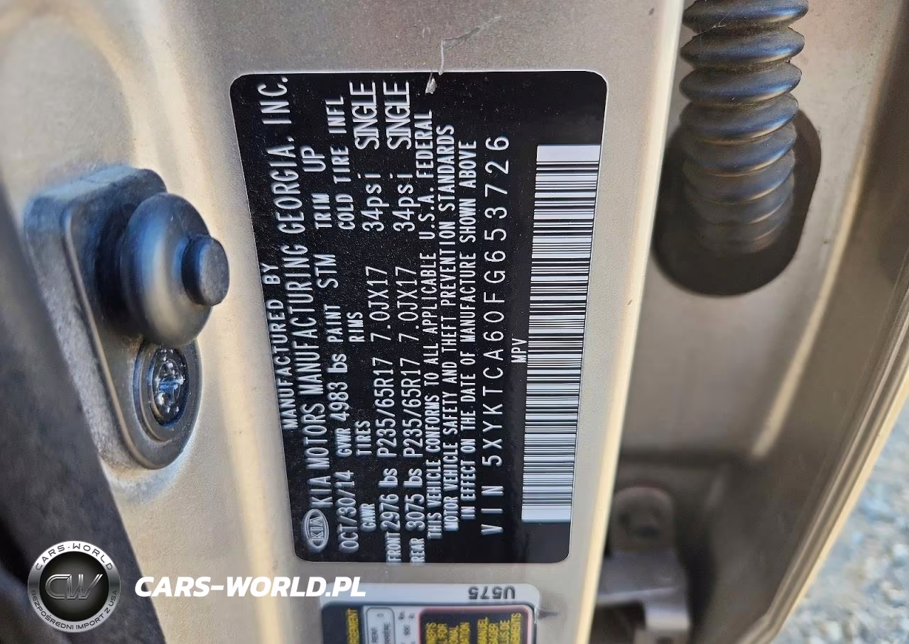 2015 Kia Sorento Lx VIN:5XYKTCA60FG653726 - 12