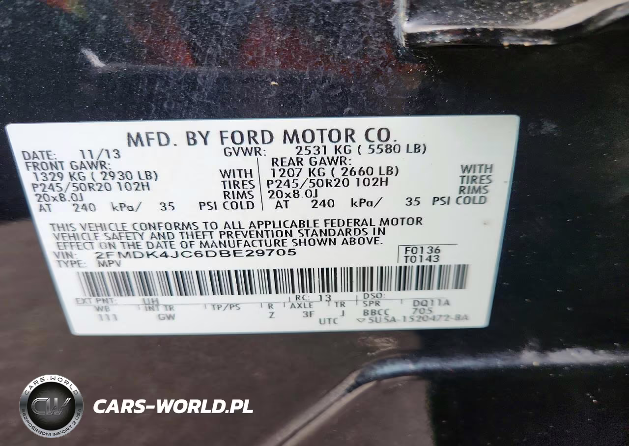 2013 Ford Edge Sel VIN:2FMDK4JC6DBE29705 - 13