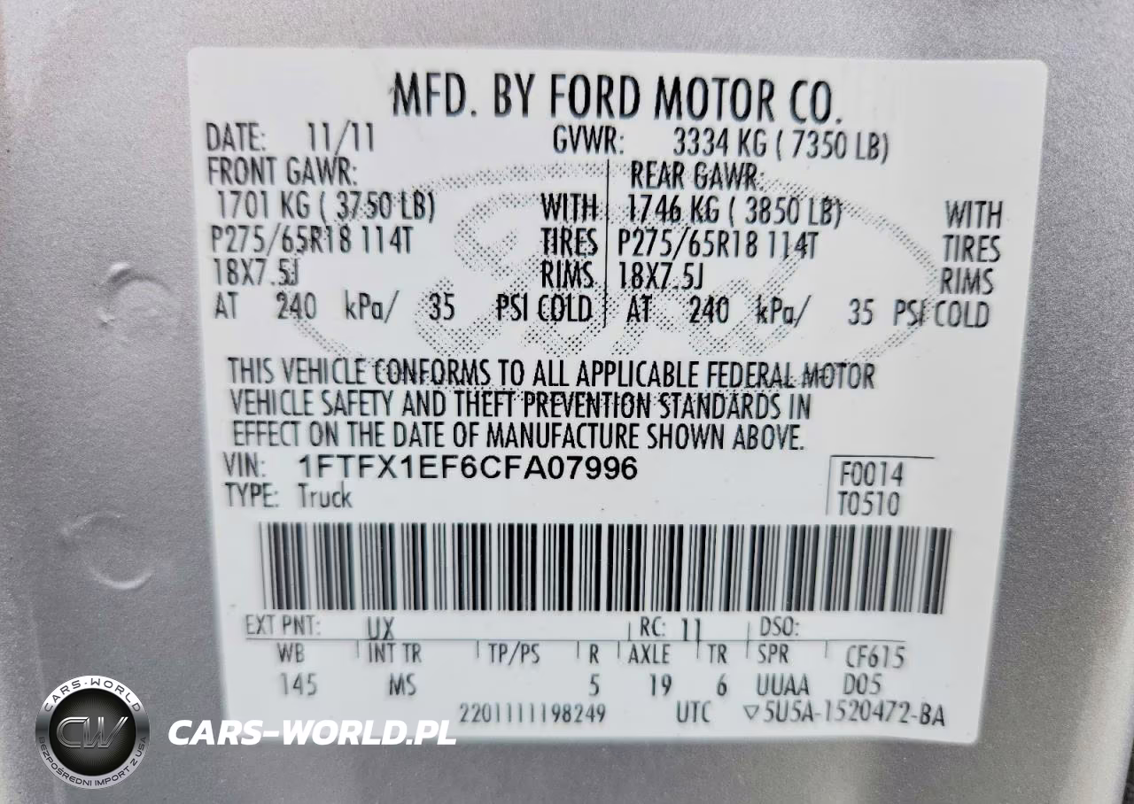 2012 Ford F150 Super Cab VIN:1FTFX1EF6CFA07996 - 12