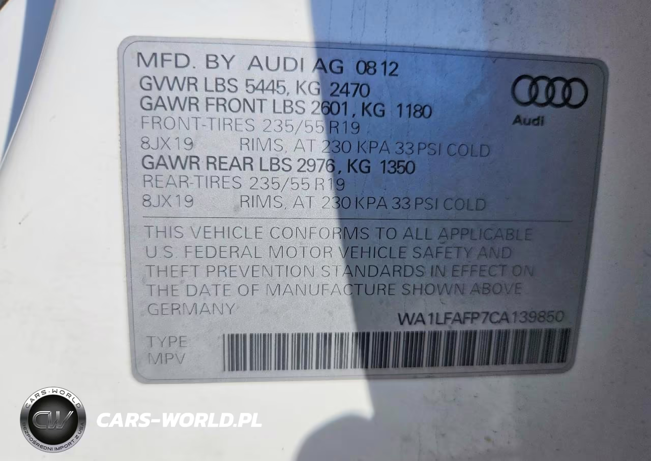 2012 Audi Q5 Premium Plus VIN:WA1LFAFP7CA139850 - 13