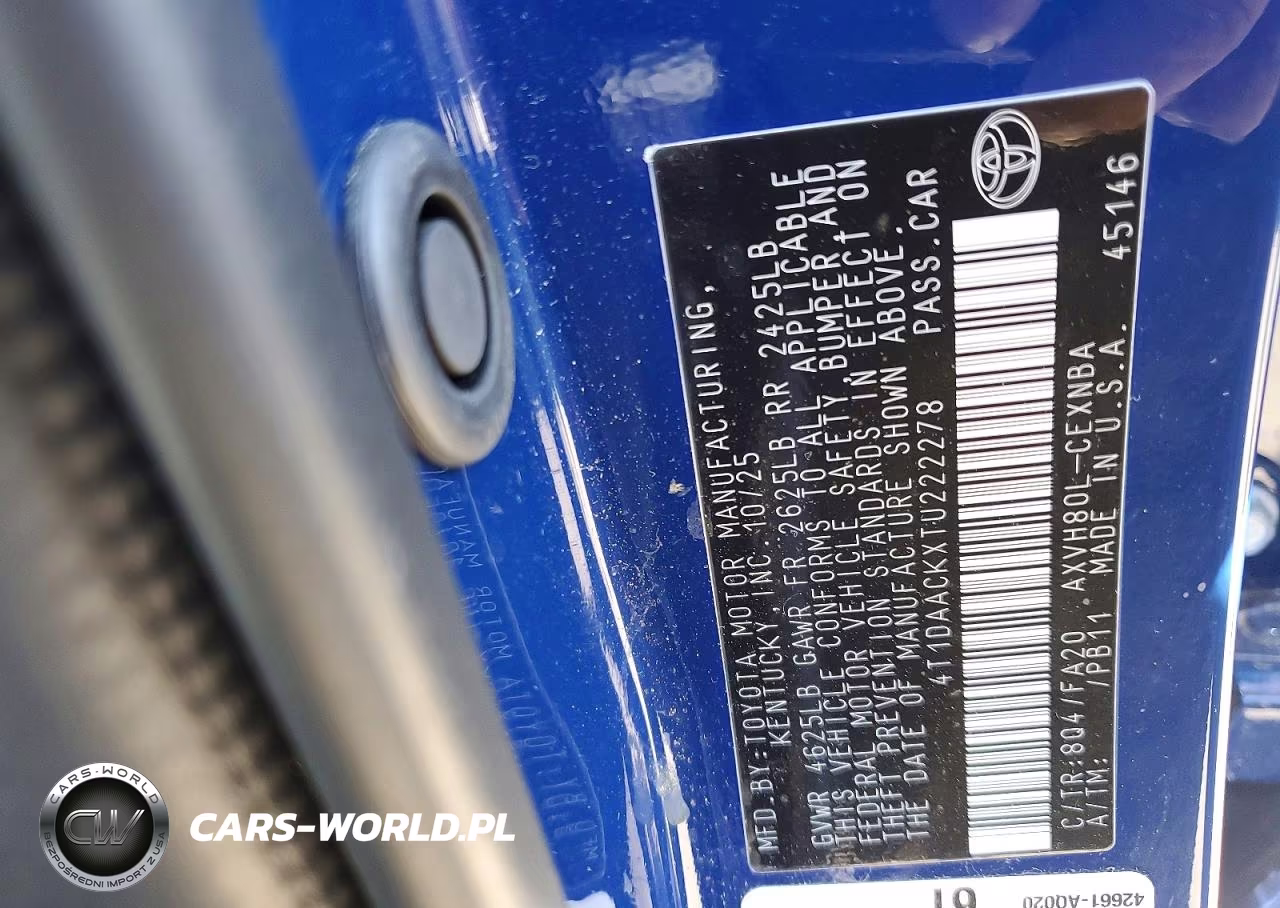 2026 Toyota Camry Le VIN:4T1DAACKXTU222278 - 12