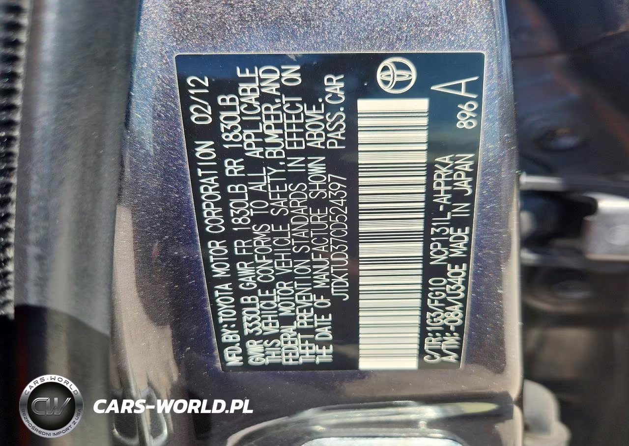 2012 Toyota Yaris 5-Door L VIN:JTDKTUD37CD524397 - 12
