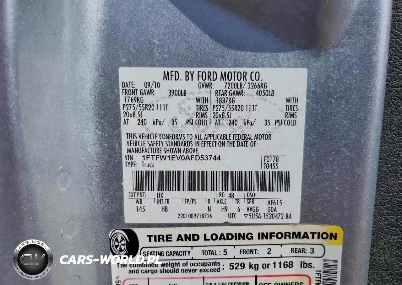 2010 Ford F150 Supercrew VIN:1FTFW1EV0AFD53744 - 12