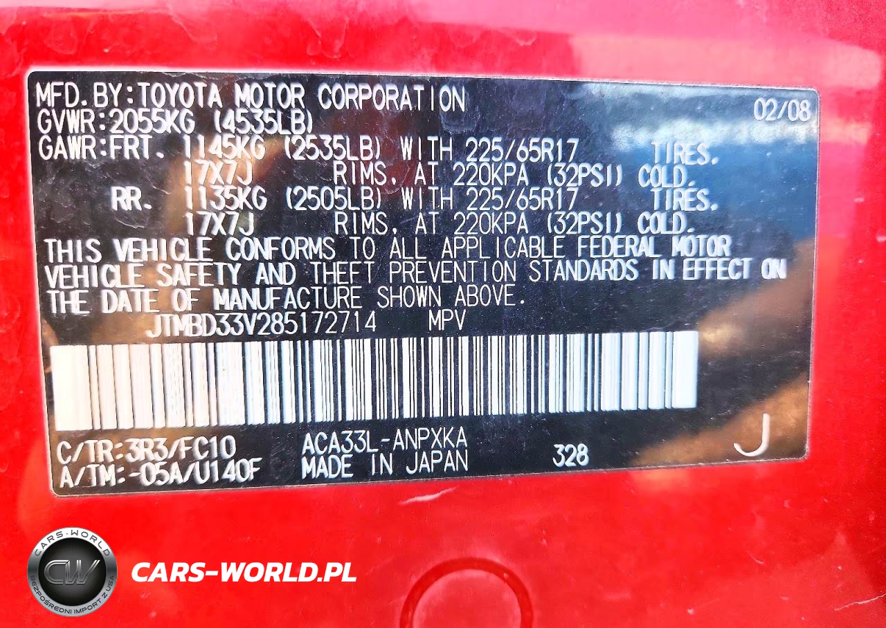 2008 Toyota Rav4 Base VIN:JTMBD33V285172714 - 12