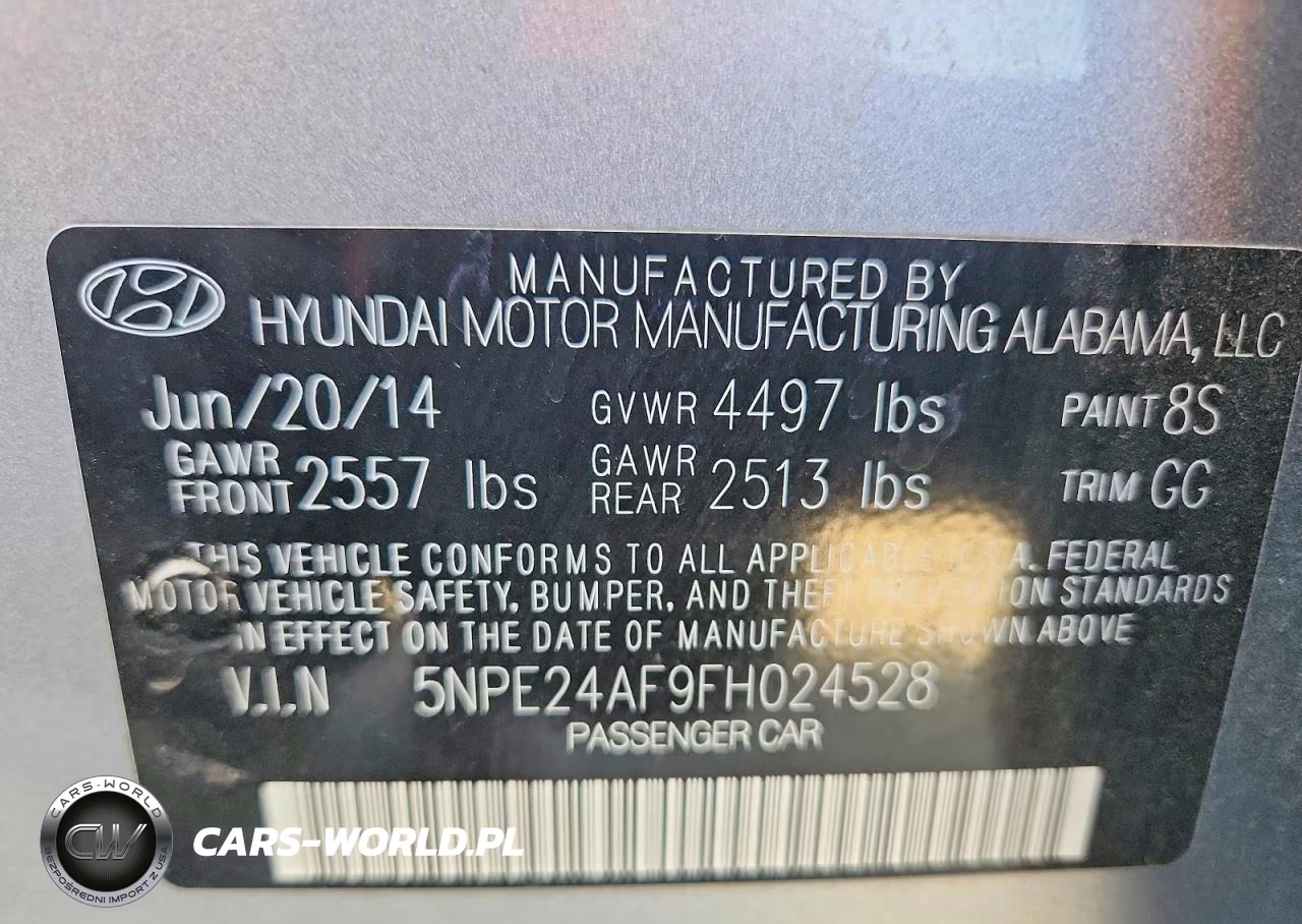 2015 Hyundai Sonata Se VIN:5NPE24AF9FH024528 - 12