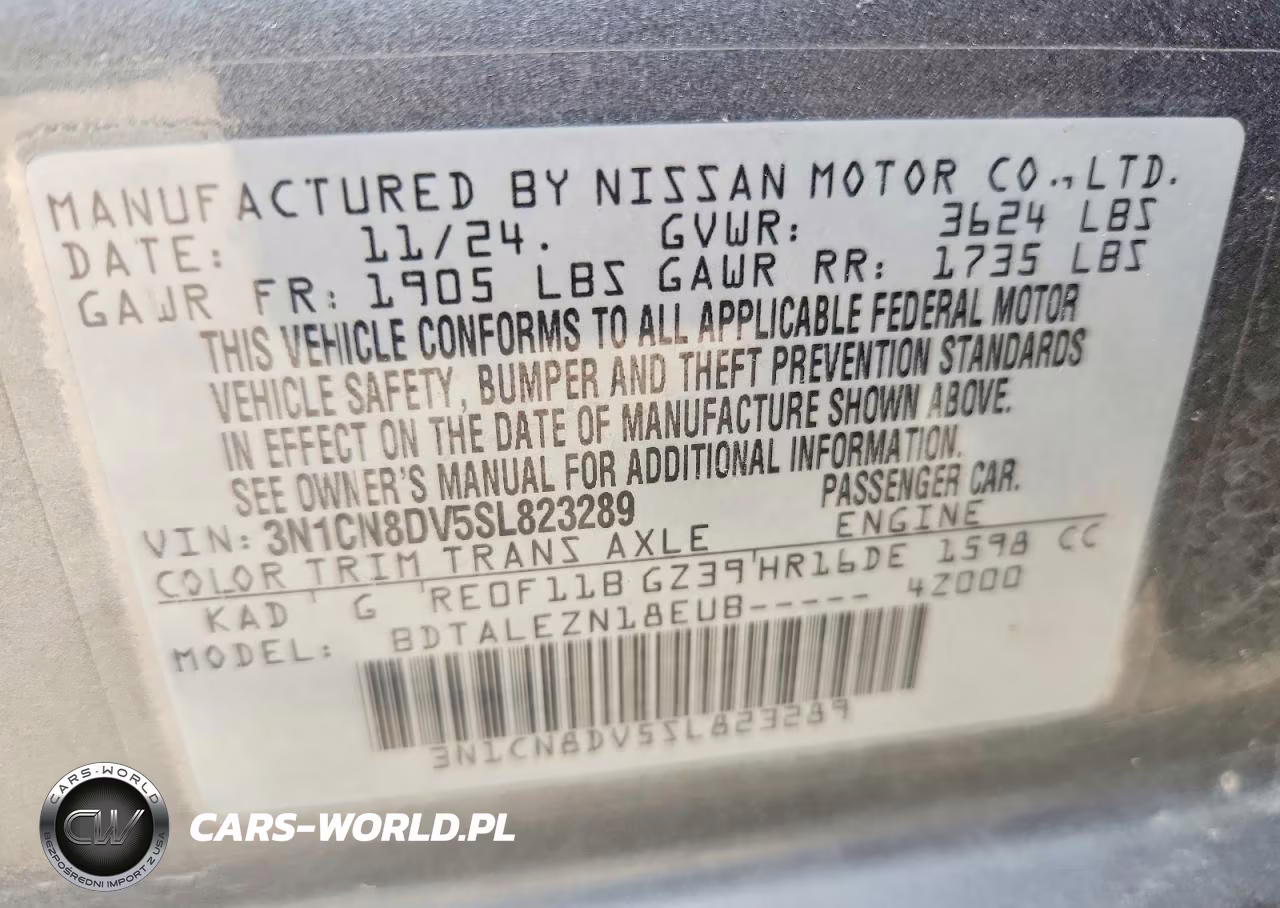 2025 Nissan Versa S VIN:3N1CN8DV5SL823289 - 12