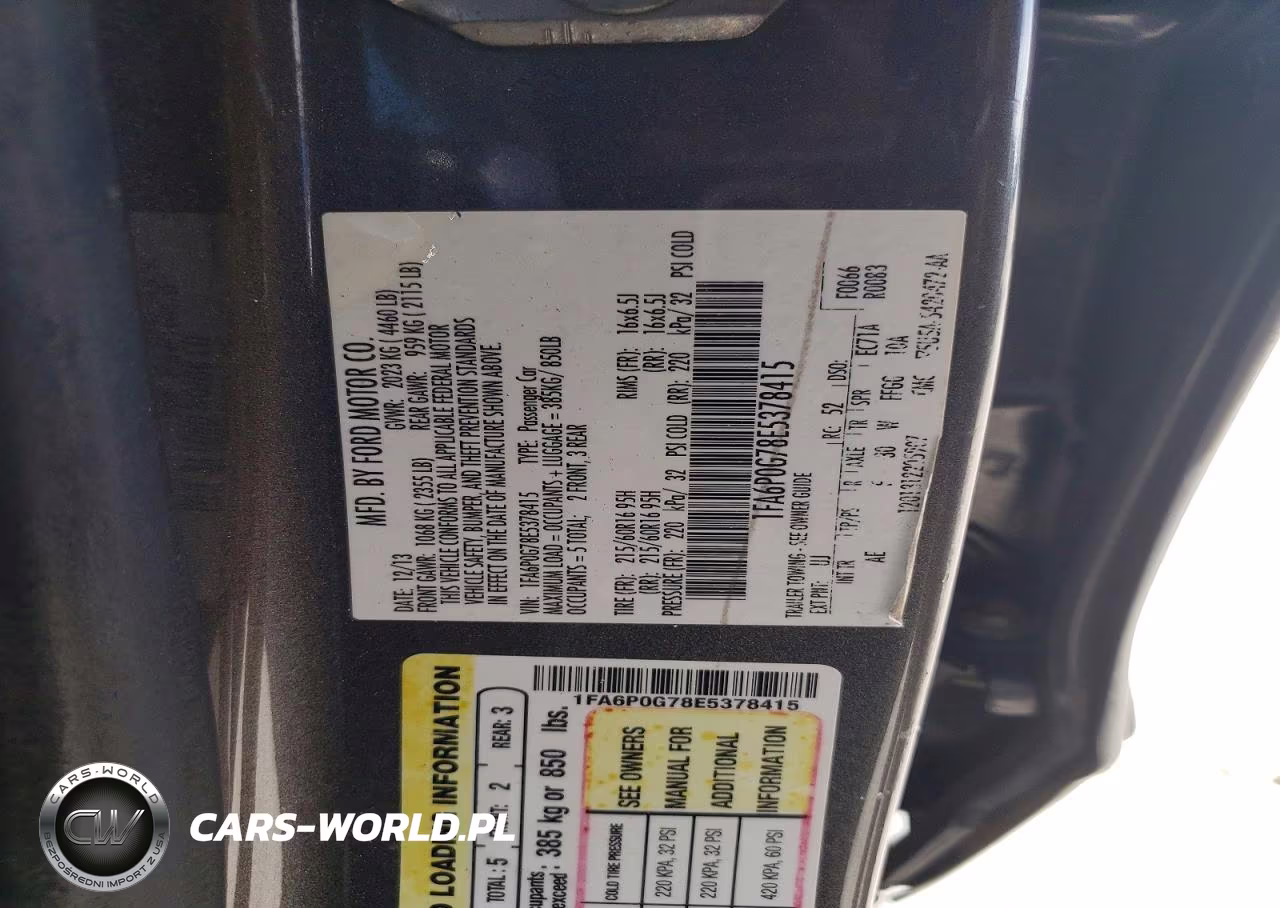 2014 Ford Fusion S VIN:1FA6P0G78E5378415 - 12