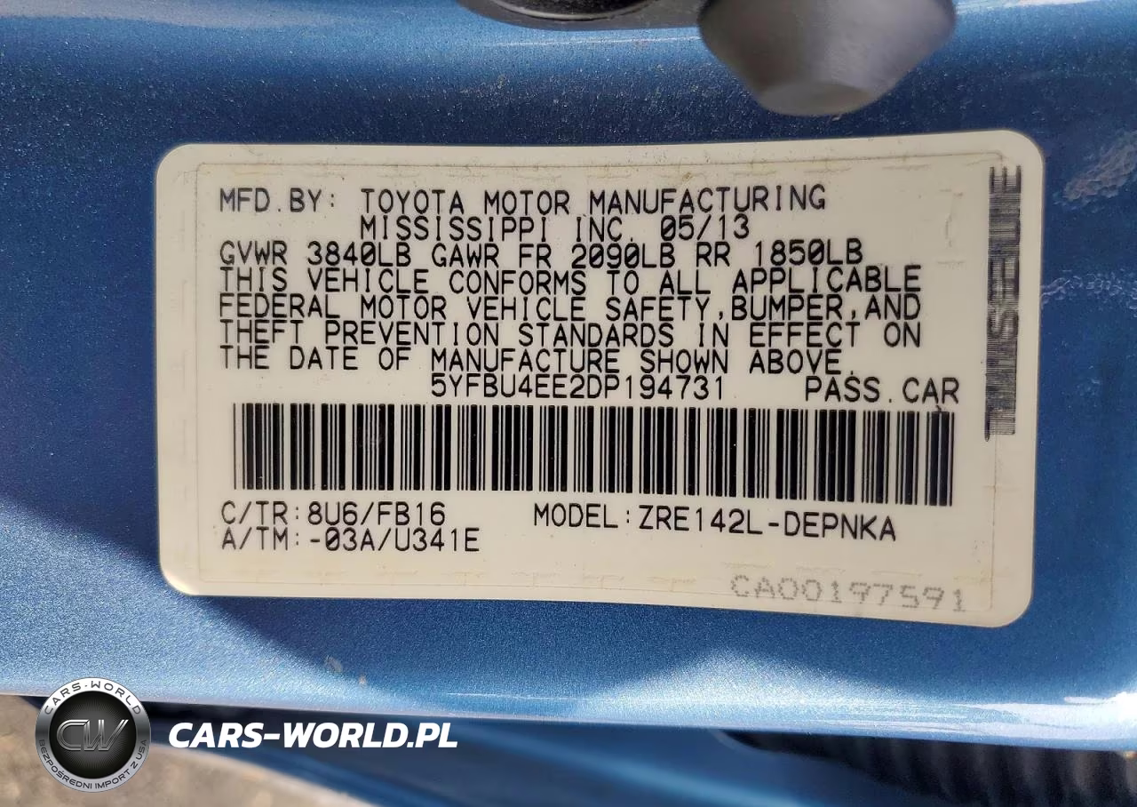 2013 Toyota Corolla Le VIN:5YFBU4EE2DP194731 - 12