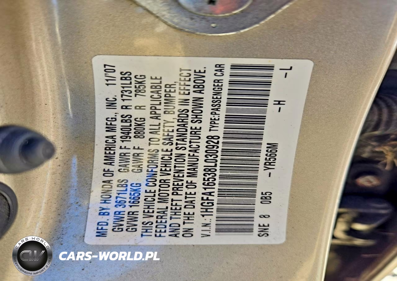 2008 Honda Civic Lx VIN:1HGFA16538L030928 - 12