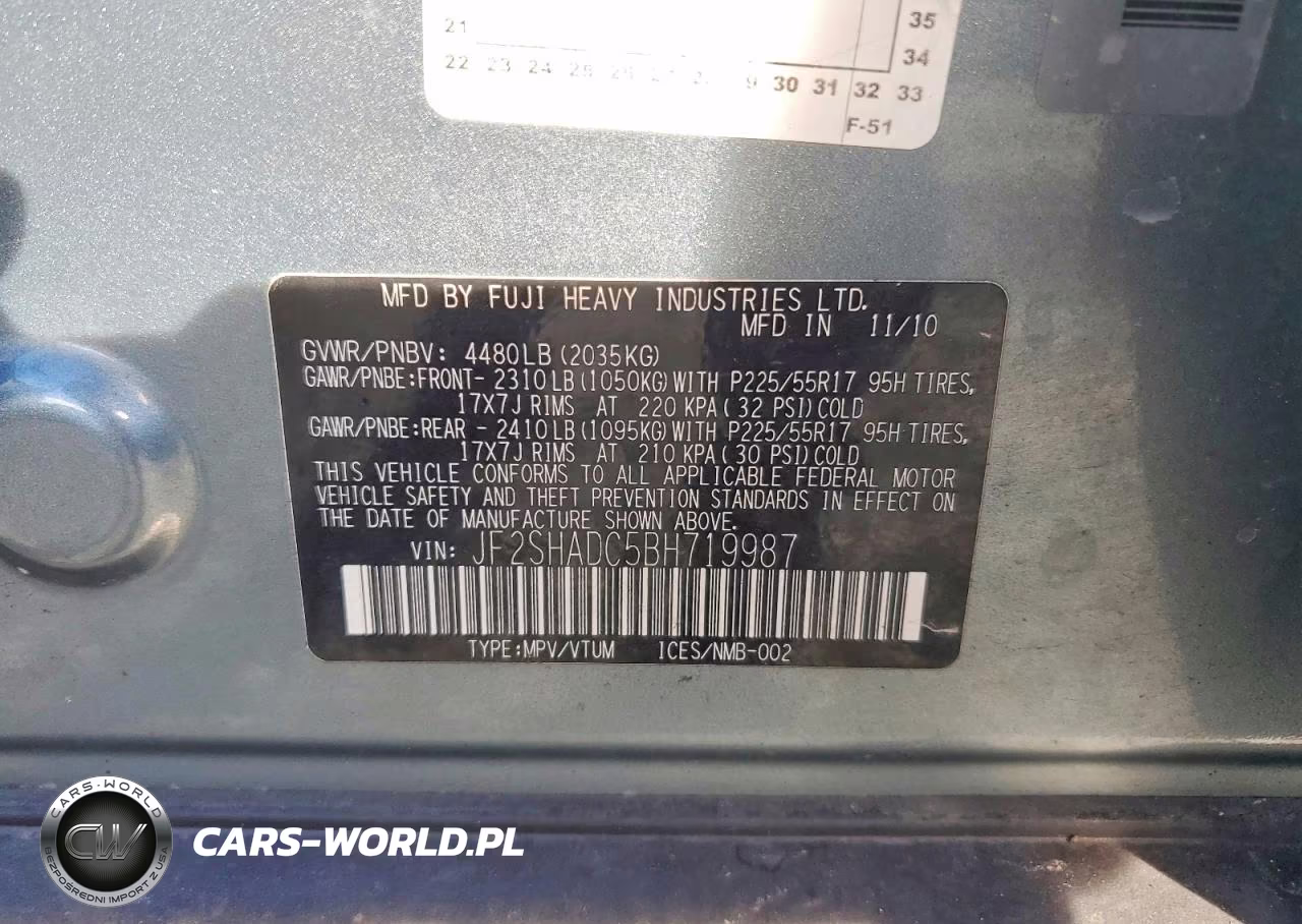2011 Subaru Forester 2.5X Premium VIN:JF2SHADC5BH719987 - 13