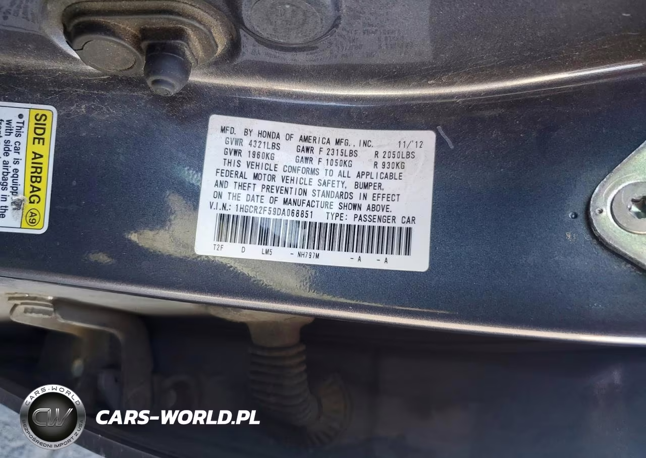 2013 Honda Accord Sport VIN:1HGCR2F59DA068851 - 12
