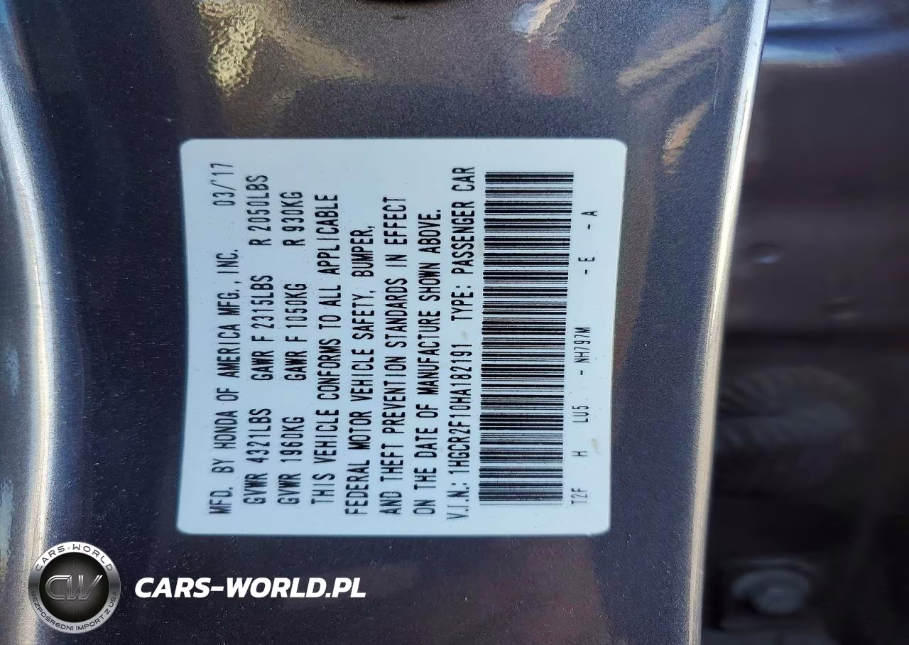 2017 Honda Accord Sport Special Edition VIN:1HGCR2F10HA182191 - 13