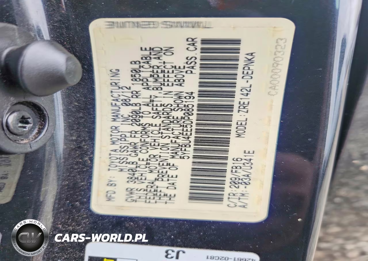 2013 Toyota Corolla Le VIN:5YFBU4EE5DP085194 - 13