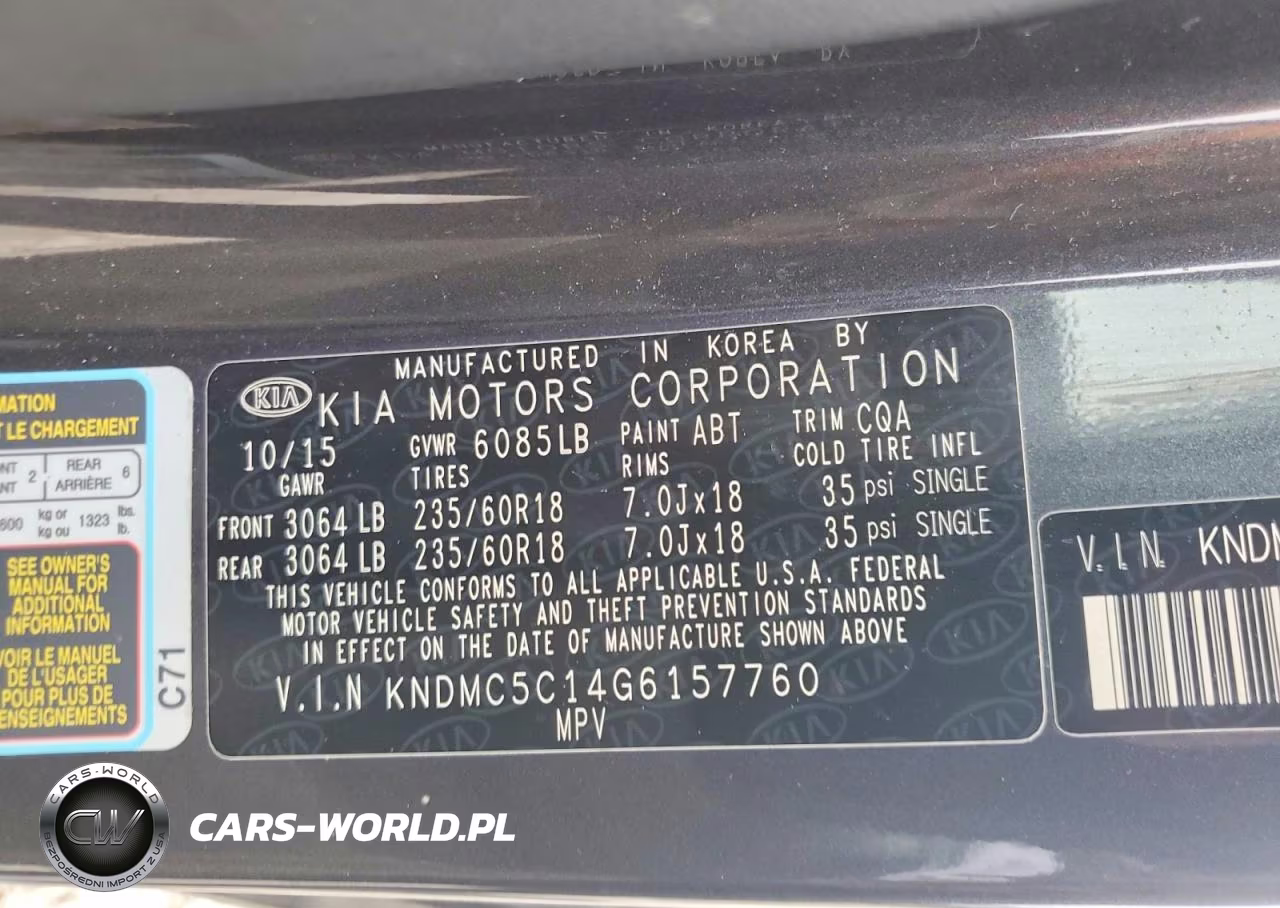 2016 Kia Sedona Ex VIN:KNDMC5C14G6157760 - 14