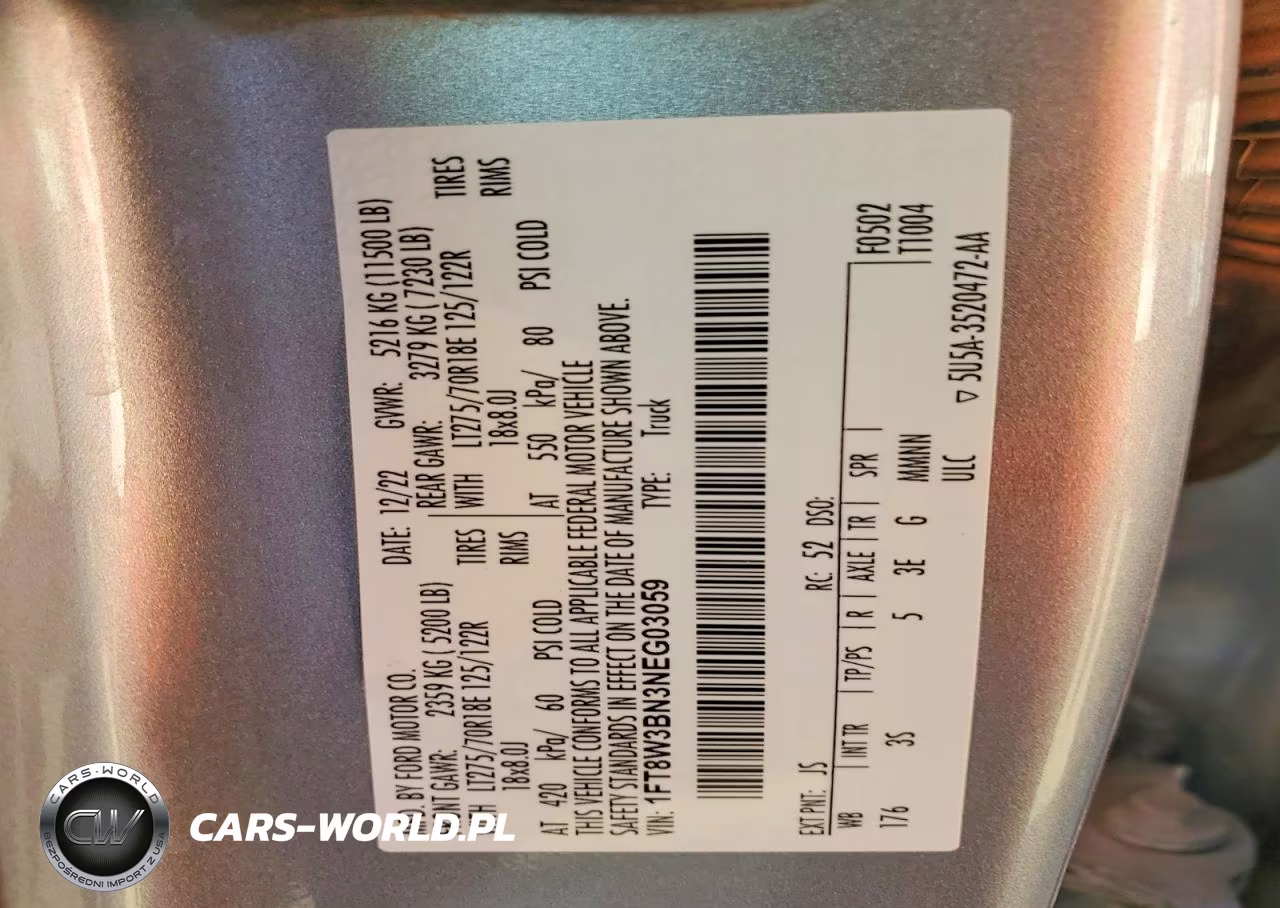 2022 Ford F350 Super Duty VIN:1FT8W3BN3NEG03059 - 12