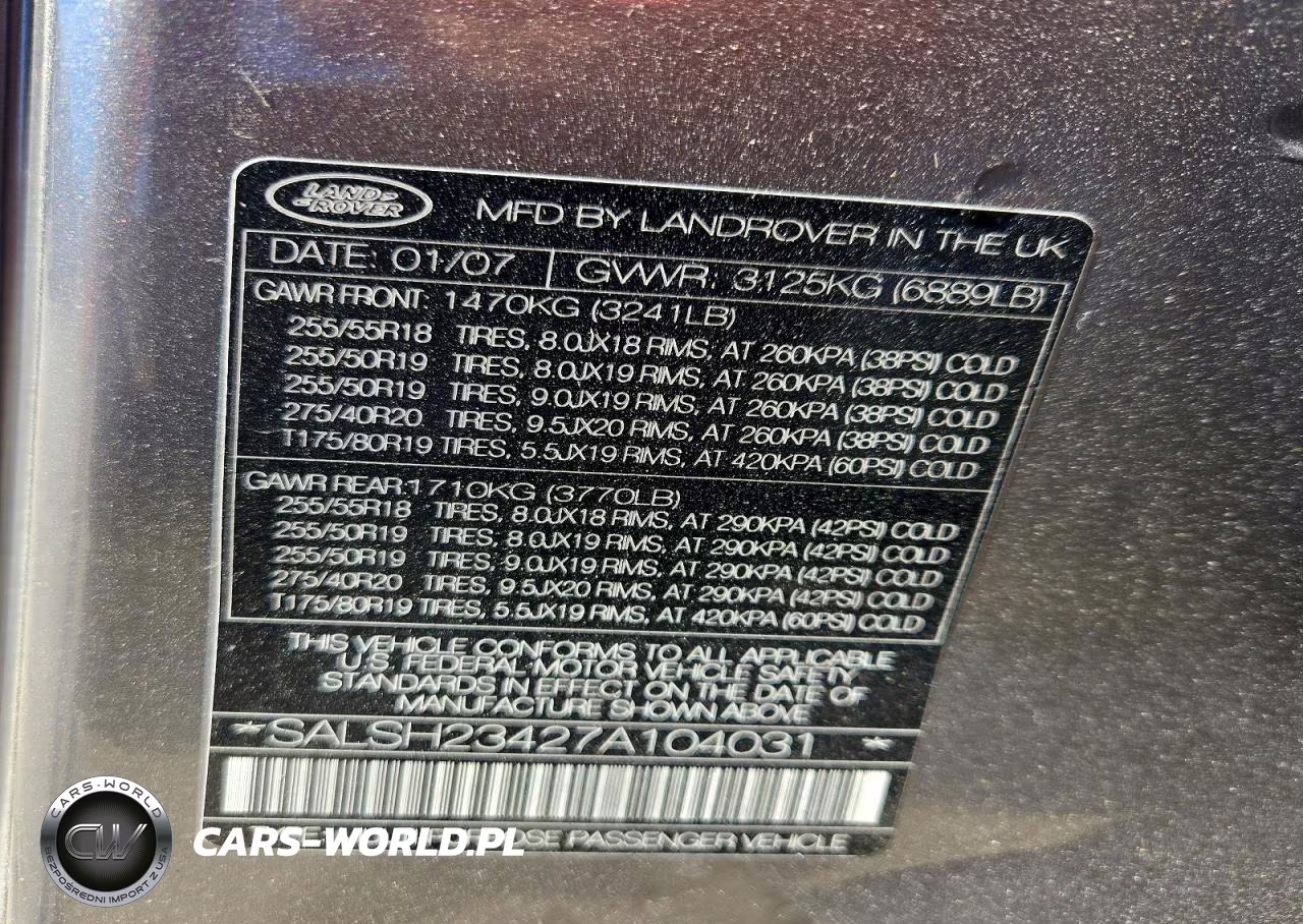 2007 Land Rover Range Rover Sport Supercharged VIN:SALSH23427A104031 - 14