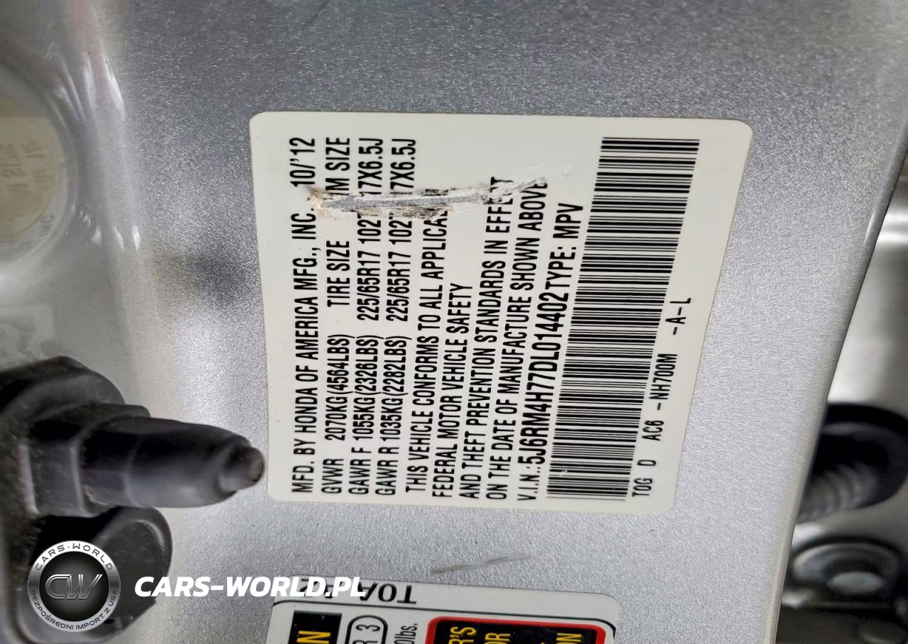 2013 Honda Cr-V Exl VIN:5J6RM4H77DL014402 - 14