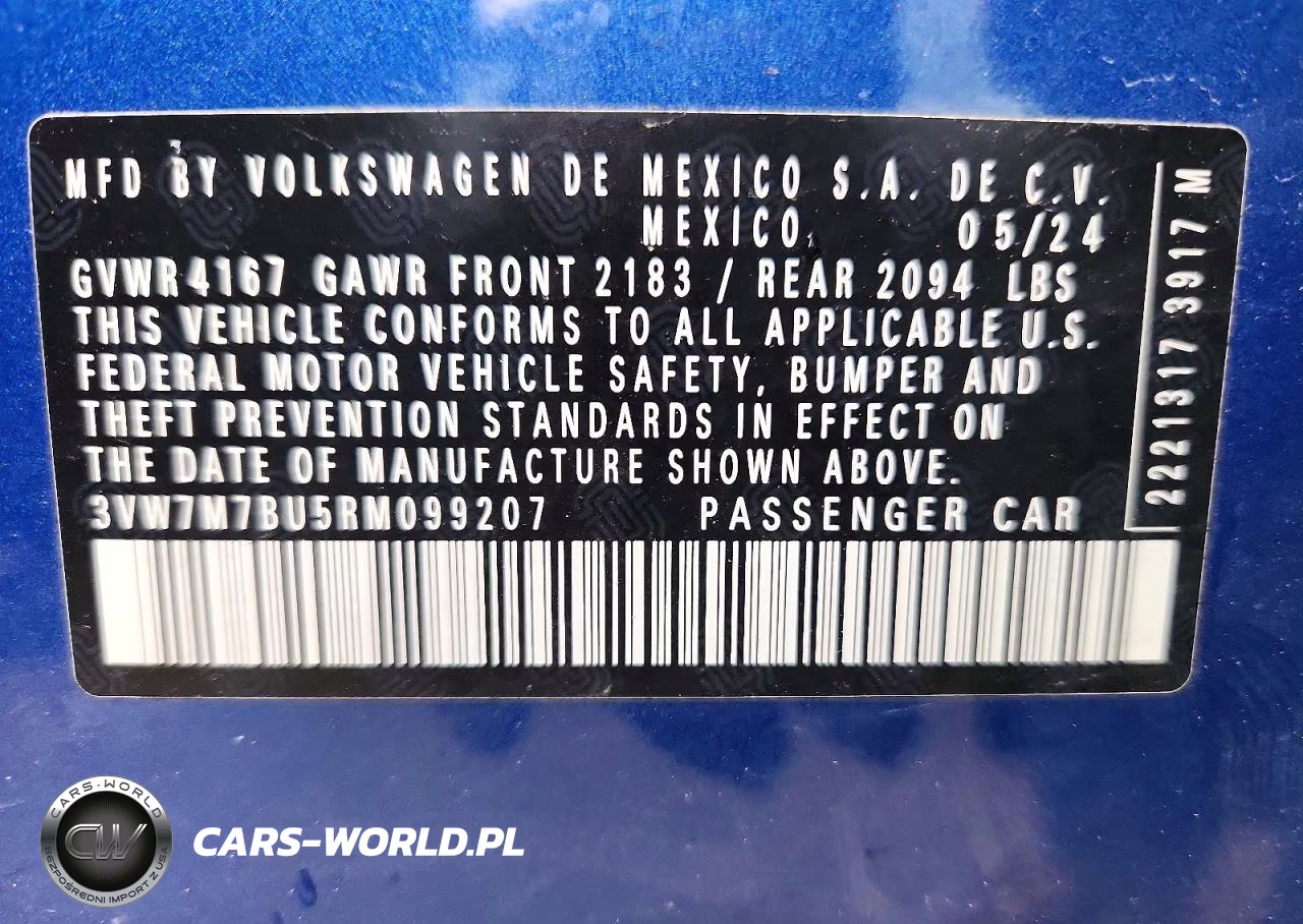 2024 Volkswagen Jetta Se VIN:3VW7M7BU5RM099207 - 12