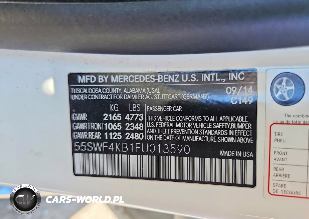 2015 Mercedes-Benz C 300 4Matic VIN:55SWF4KB1FU013590 - 12
