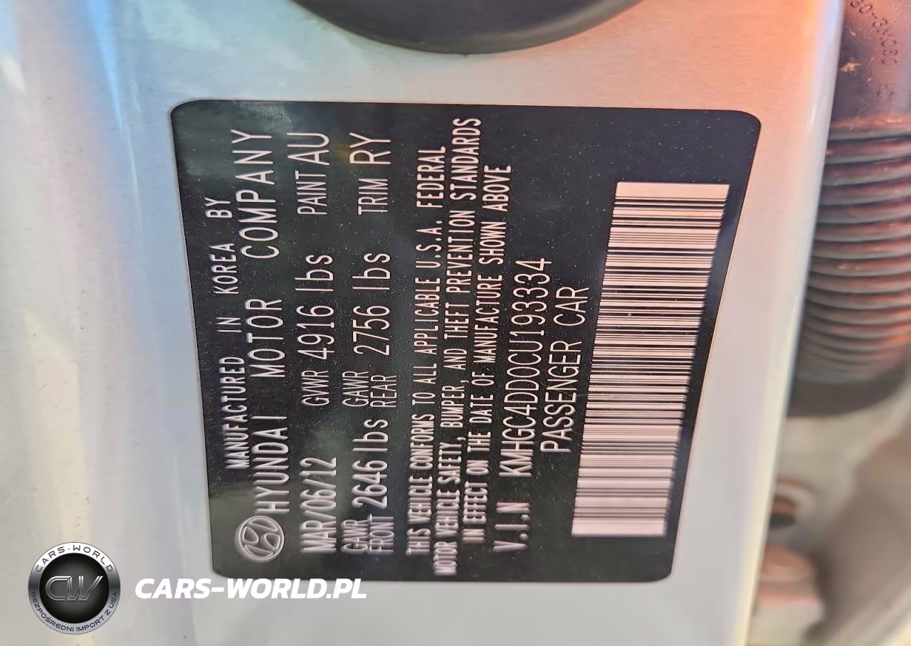 2012 Hyundai Genesis 3.8L VIN:KMHGC4DD0CU193334 - 12