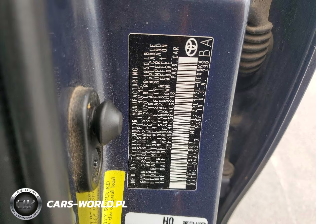 2016 Toyota Corolla S Plus VIN:5YFBURHE6GP406818 - 12