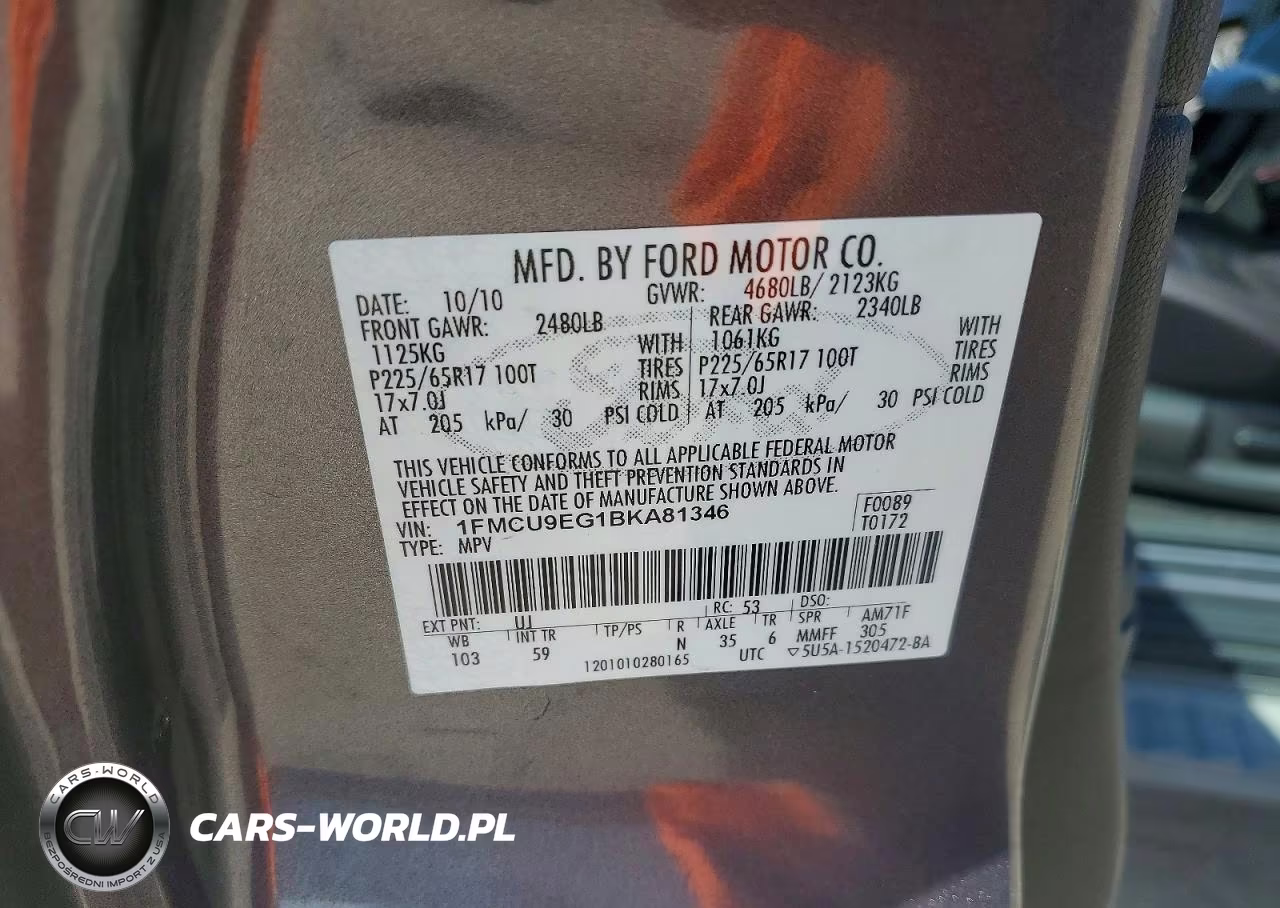 2011 Ford Escape Limited VIN:1FMCU9EG1BKA81346 - 12