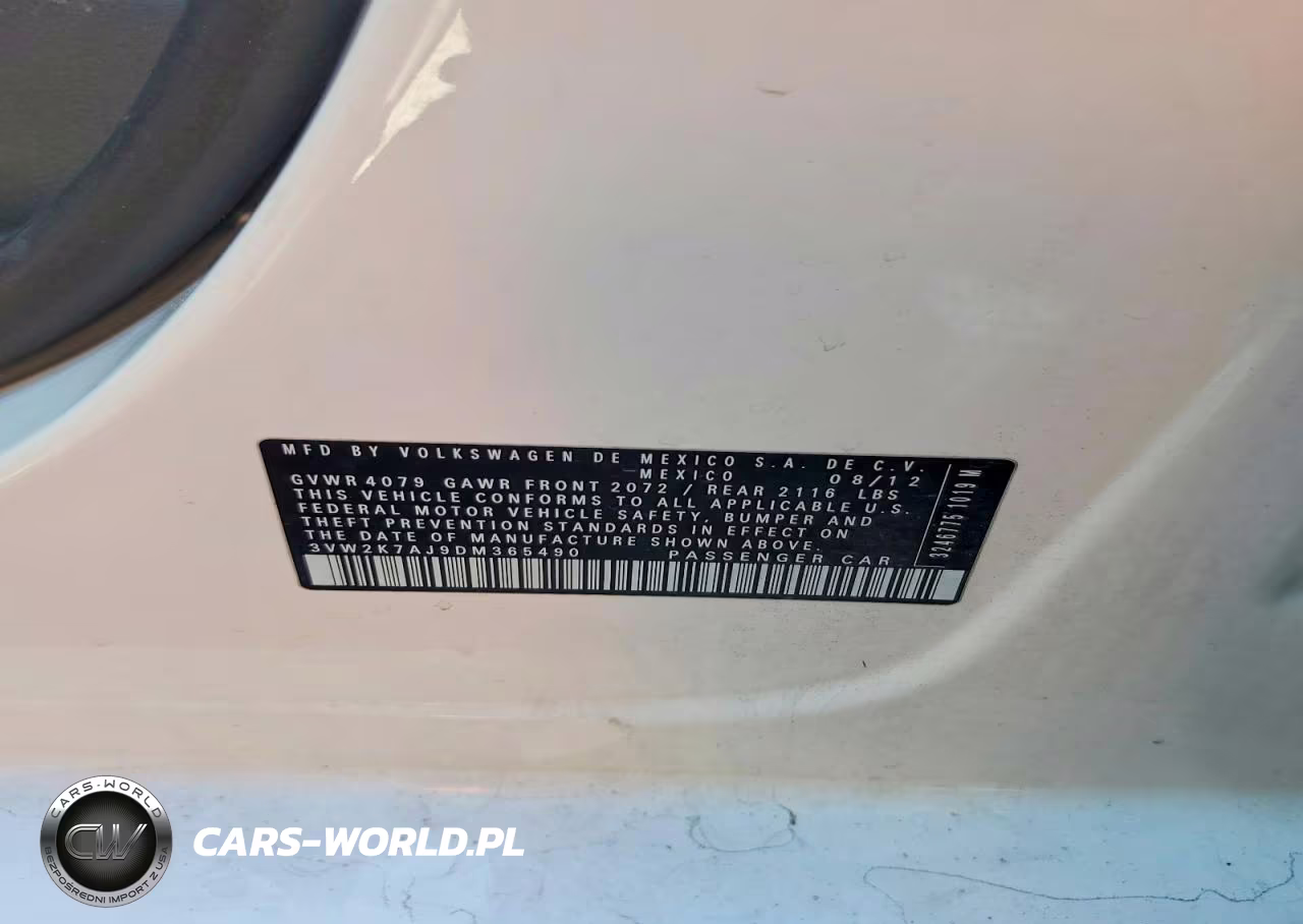 2013 Volkswagen Jetta Base VIN:3VW2K7AJ9DM365490 - 12