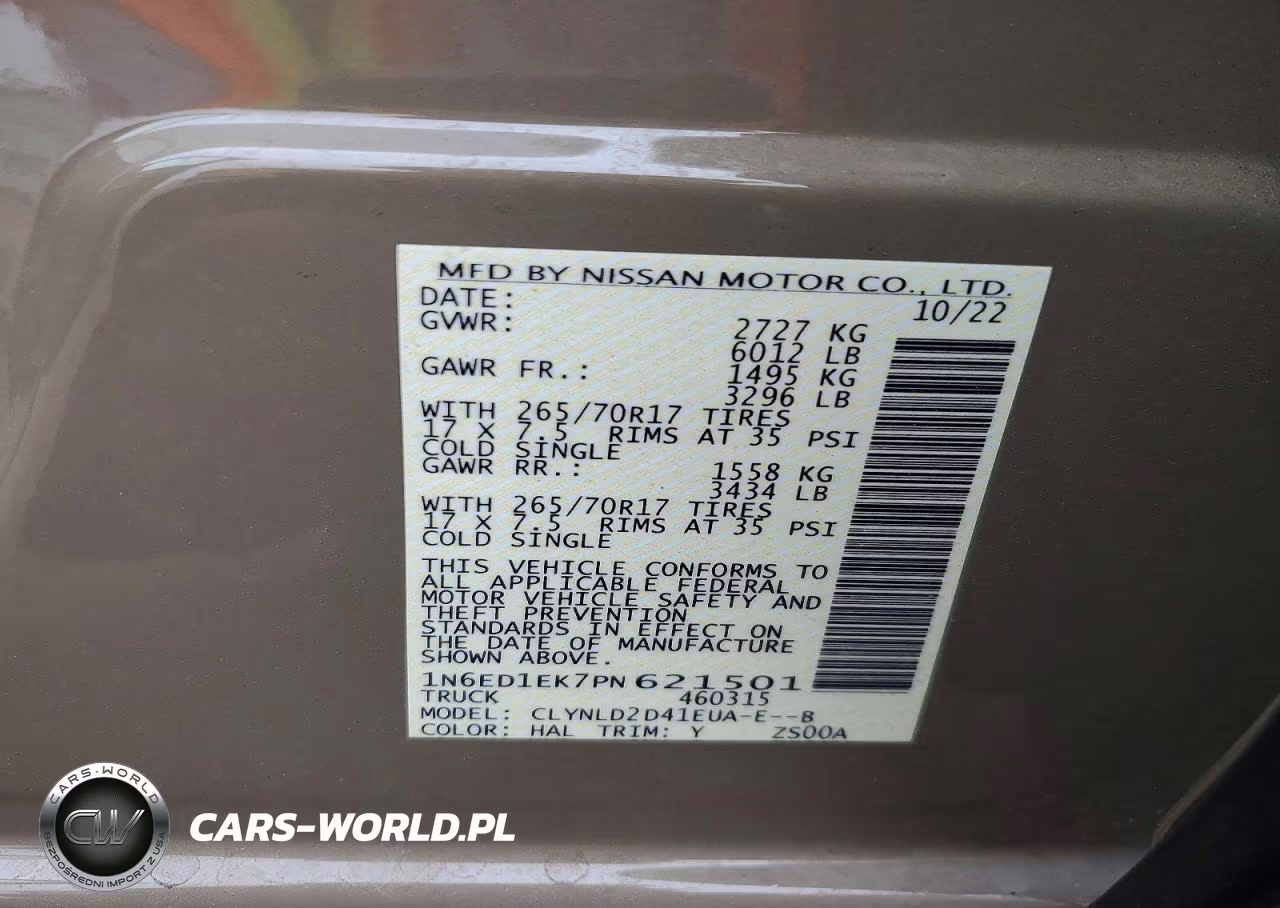 2023 Nissan Frontier Pro-4X VIN:1N6ED1EK7PN621501 - 12
