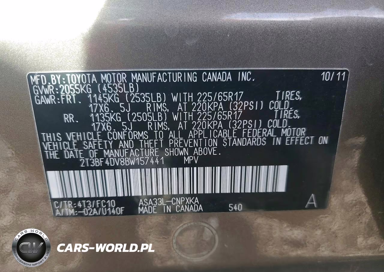 2011 Toyota Rav4 Base VIN:2T3BF4DV8BW157441 - 14
