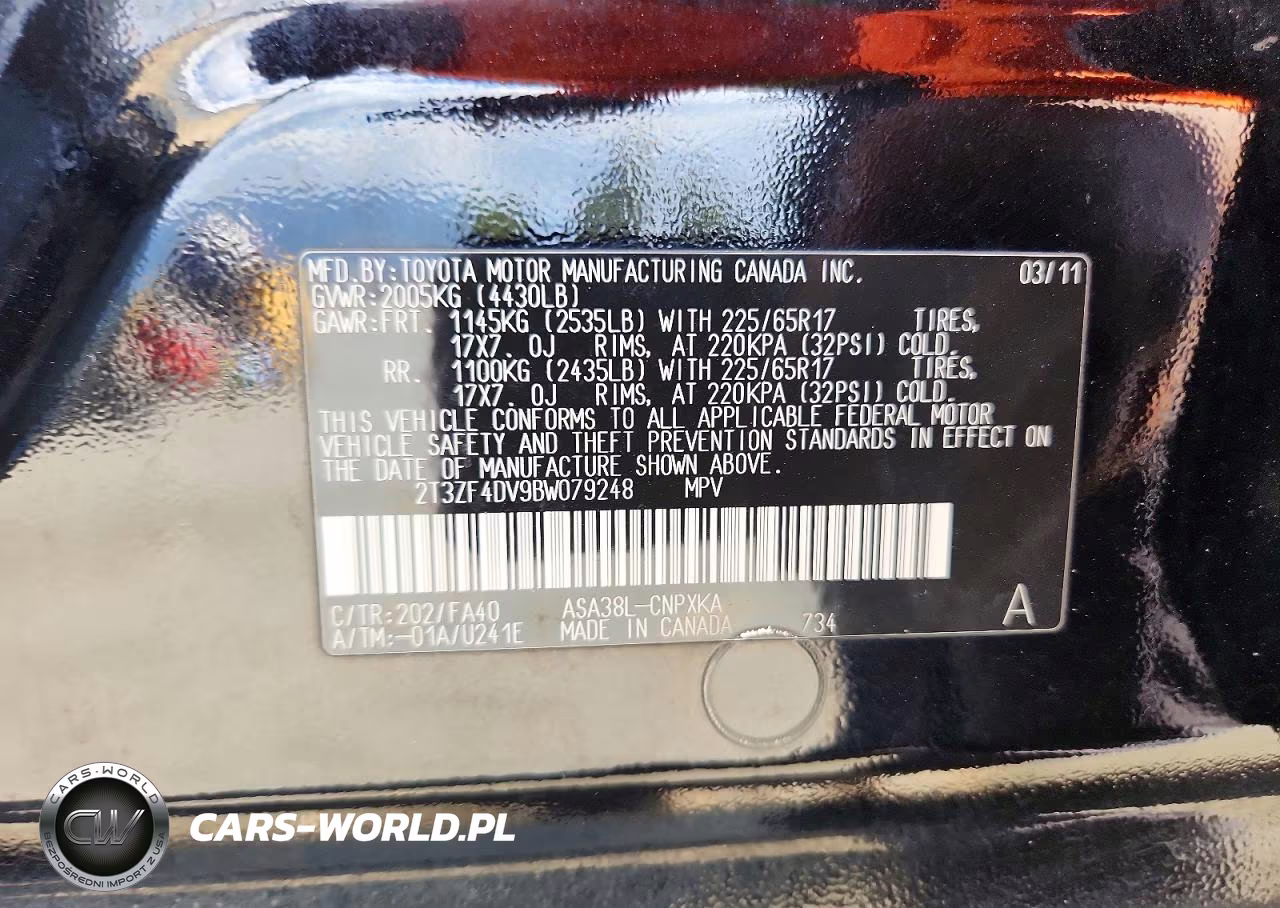 2011 Toyota Rav4 Base VIN:2T3ZF4DV9BW079248 - 13