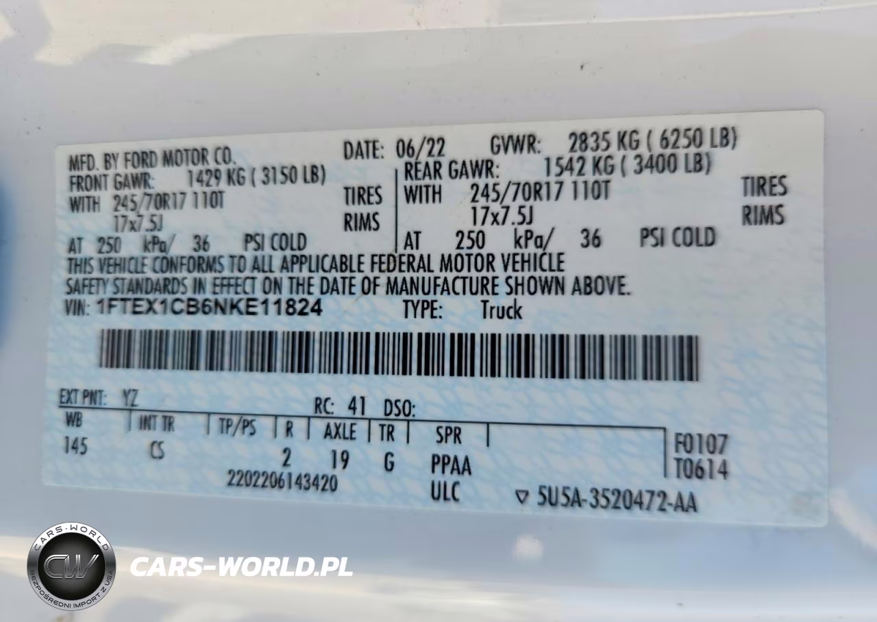 2022 Ford F150 Super Cab VIN:1FTEX1CB6NKE11824 - 12