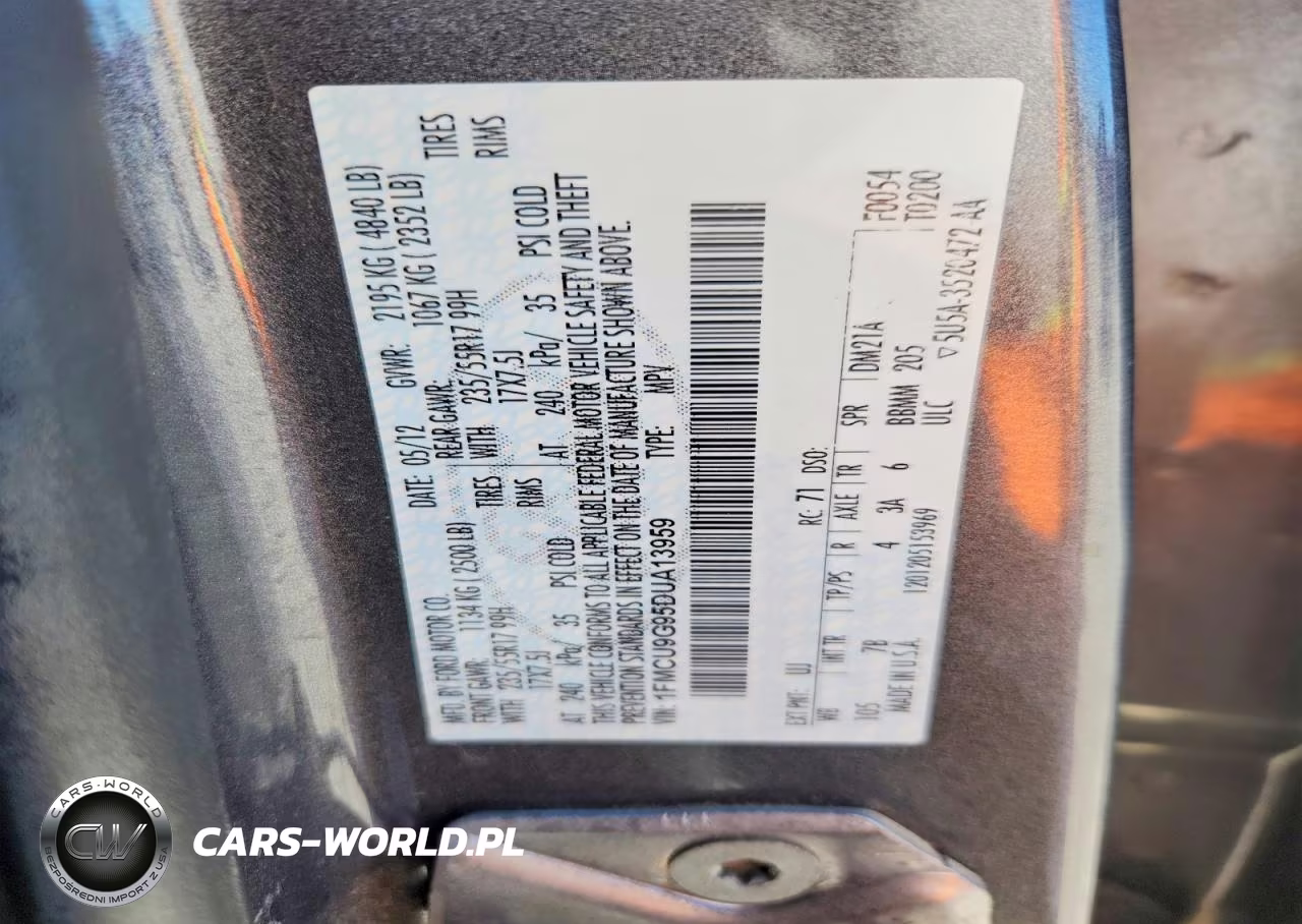 2013 Ford Escape Se VIN:1FMCU9G95DUA13959 - 13