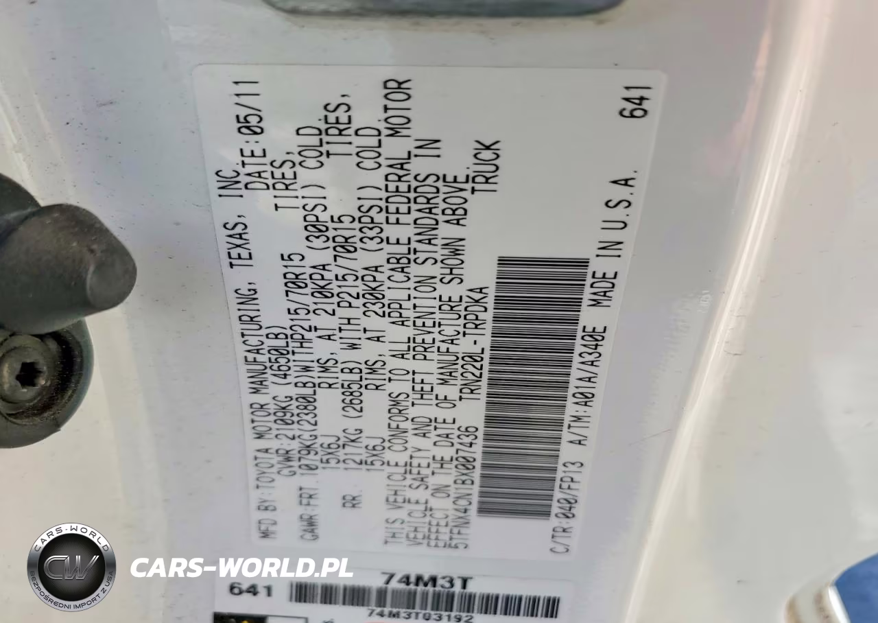 2011 Toyota Tacoma Base VIN:5TFNX4CN1BX007436 - 14