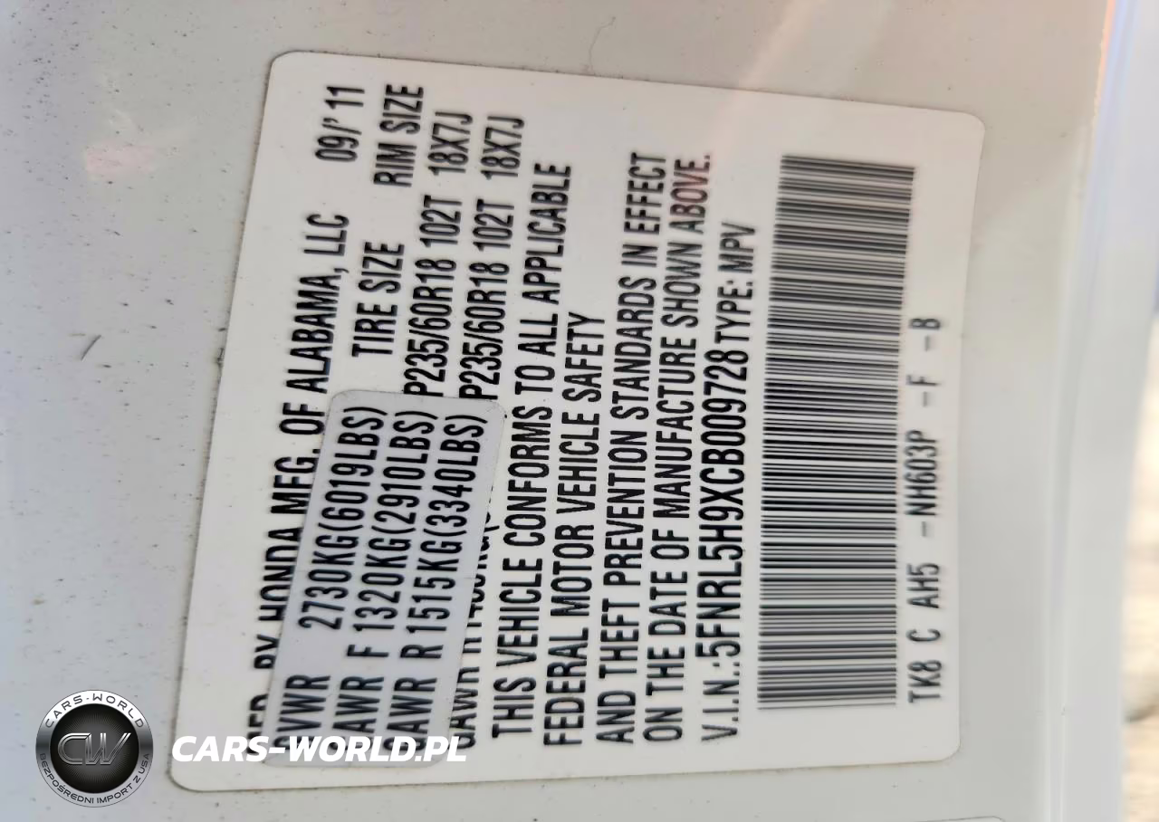 2012 Honda Odyssey Touring VIN:5FNRL5H9XCB009728 - 13