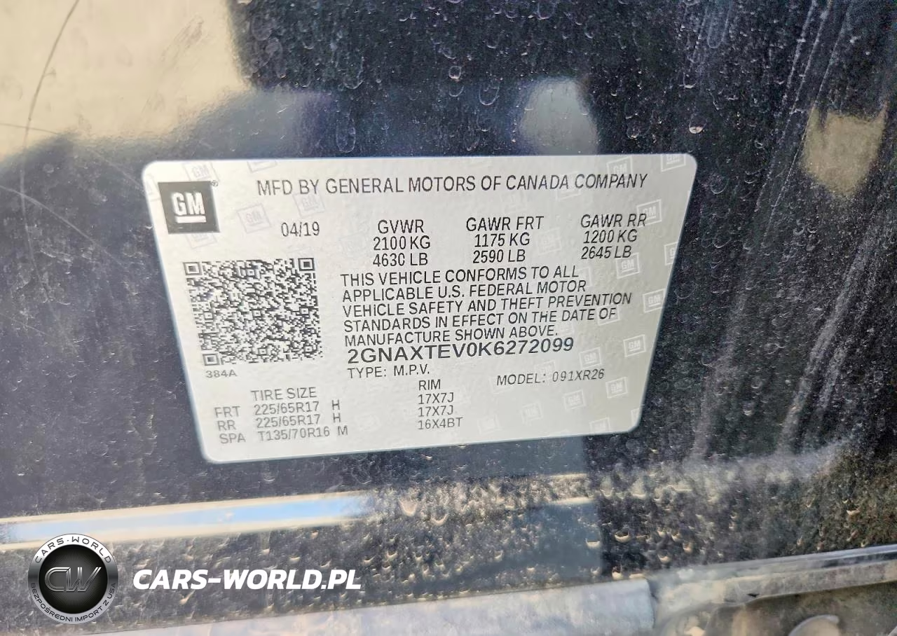 2019 Chevrolet Equinox Lt VIN:2GNAXTEV0K6272099 - 14