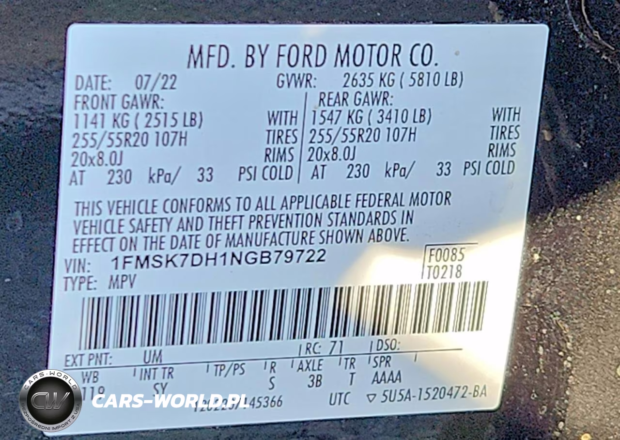 2022 Ford Explorer Xlt VIN:1FMSK7DH1NGB79722 - 13