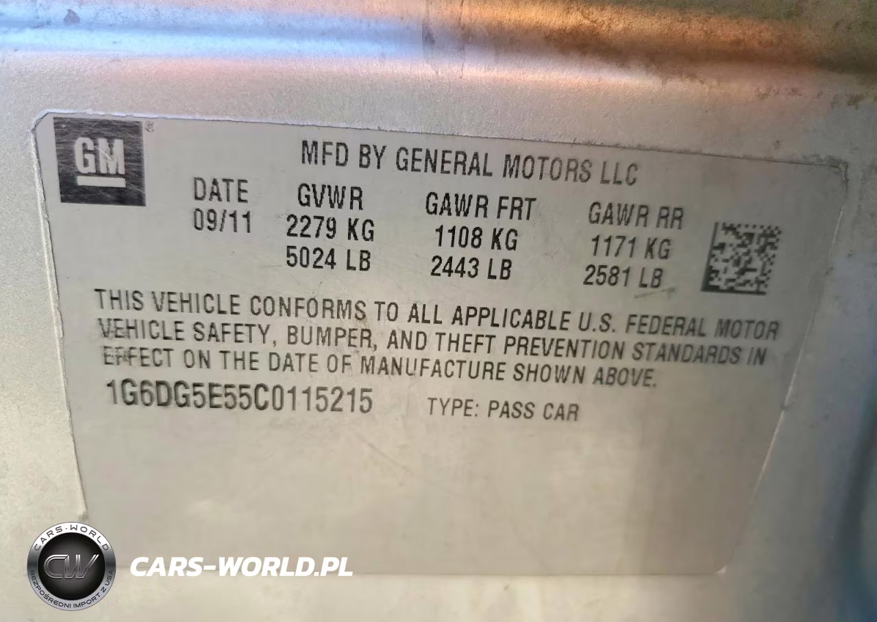 2012 Cadillac Cts Luxury Collection VIN:1G6DG5E55C0115215 - 12