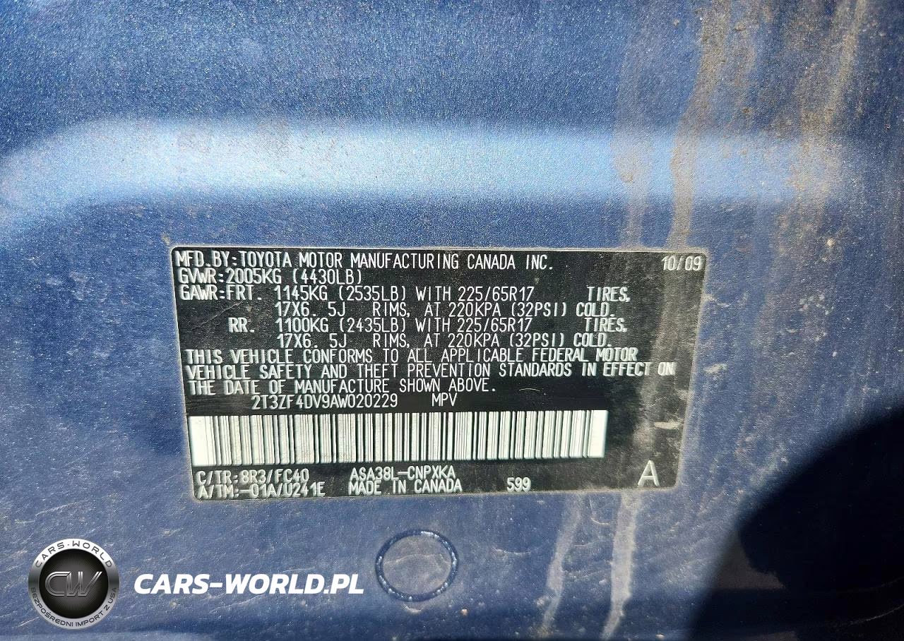 2010 Toyota Rav4 Base VIN:2T3ZF4DV9AW020229 - 12